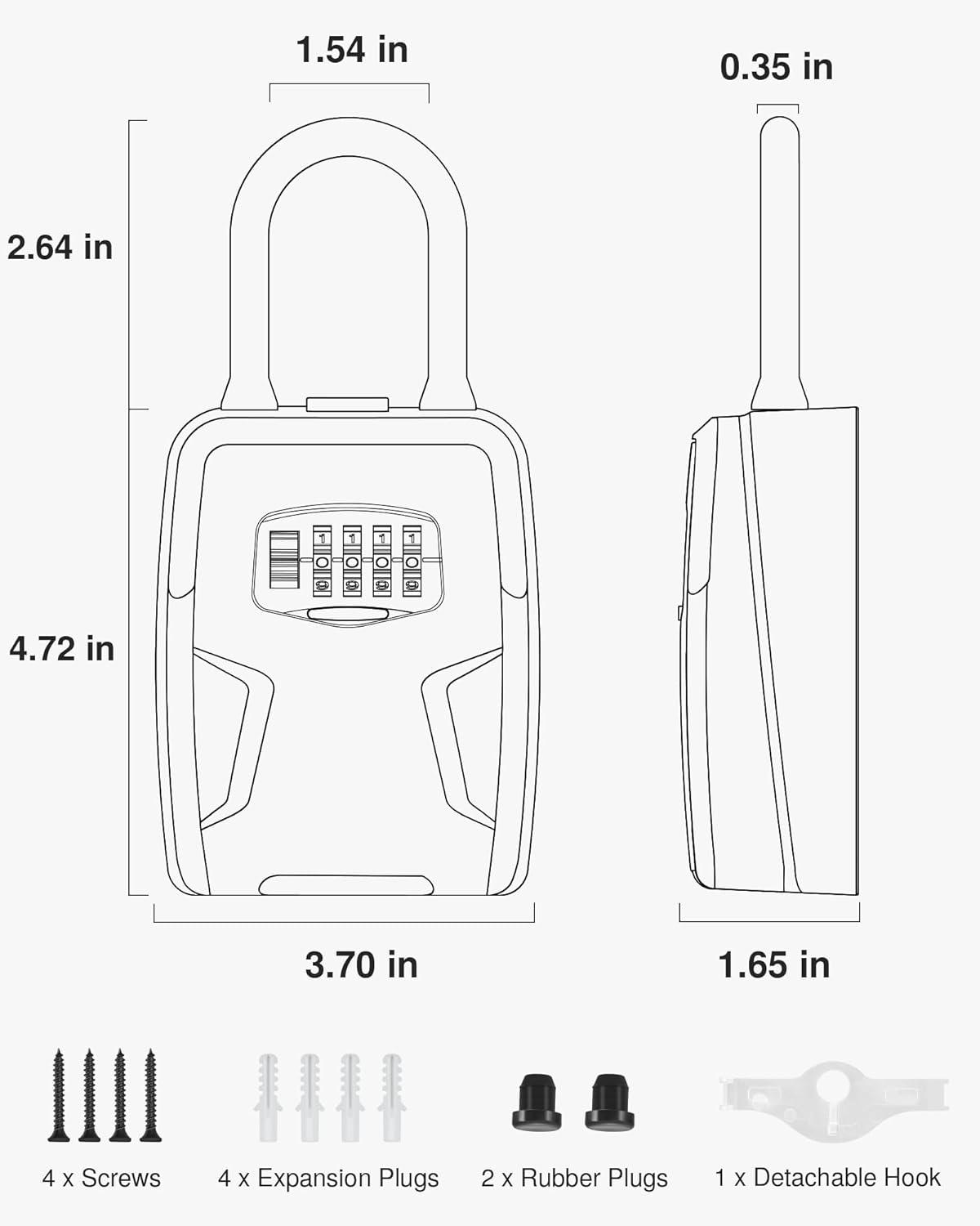Code Lock Boxes Puroma Large Key Lockbox with Hook, Resettable Combination Code Lock ...